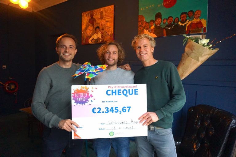 De pay-it-forward award gaat naar Welcome App
